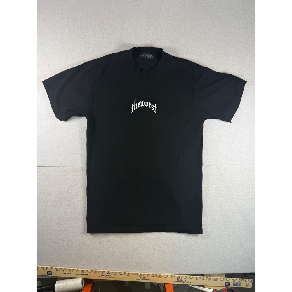 The Worst Rising Through Chaos Black Graphic T-Shirt Mock Neck Streetwear